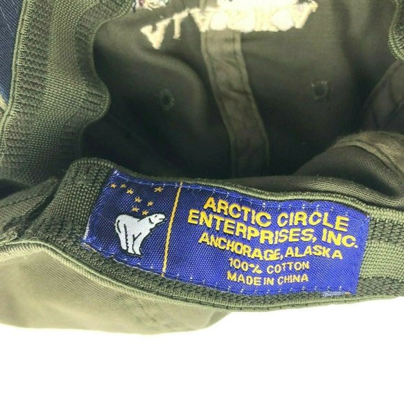 Alaska Elk Coyote Hunting Hat Cap Fitted Medium Olive Green Front Embroidery - Picture 9 of 9